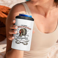 Funny I'm Chief Pokalotatwat from The Tribe 4 in 1 Can Cooler Tumbler Indigenous Native American Vintage Headdress