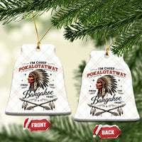 Funny I'm Chief Pokalotatwat from The Tribe Ceramic Ornament Indigenous Native American Vintage Headdress