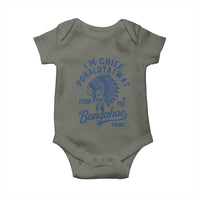 Funny I'm Chief Pokalotatwat from The Tribe Baby Onesie Indigenous Native American Headdress