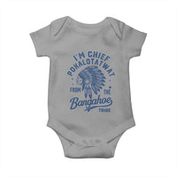 Funny I'm Chief Pokalotatwat from The Tribe Baby Onesie Indigenous Native American Headdress