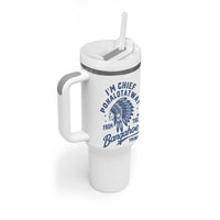 Funny I'm Chief Pokalotatwat from The Tribe Tumbler With Handle Indigenous Native American Headdress
