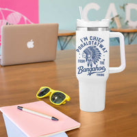 Funny I'm Chief Pokalotatwat from The Tribe Tumbler With Handle Indigenous Native American Headdress