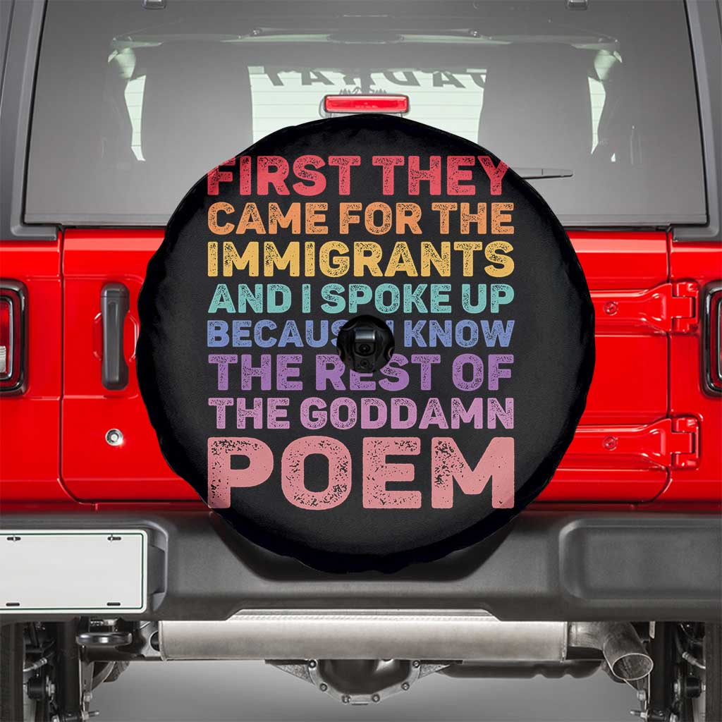First They Came for The Immigrants Spare Tire Cover