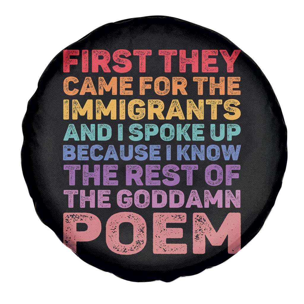 First They Came for The Immigrants Spare Tire Cover