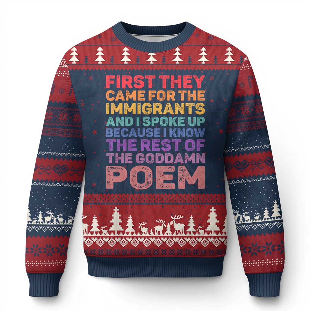 First They Came for The Immigrants Ugly Christmas Sweater