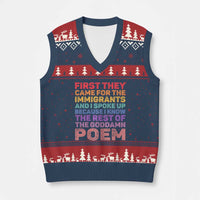 First They Came for The Immigrants V-Neck Knit Sweater Vest