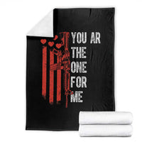 You AR The One for Me Throw Blanket Patriotic Valentine Gun Romantic Rifle and Flag
