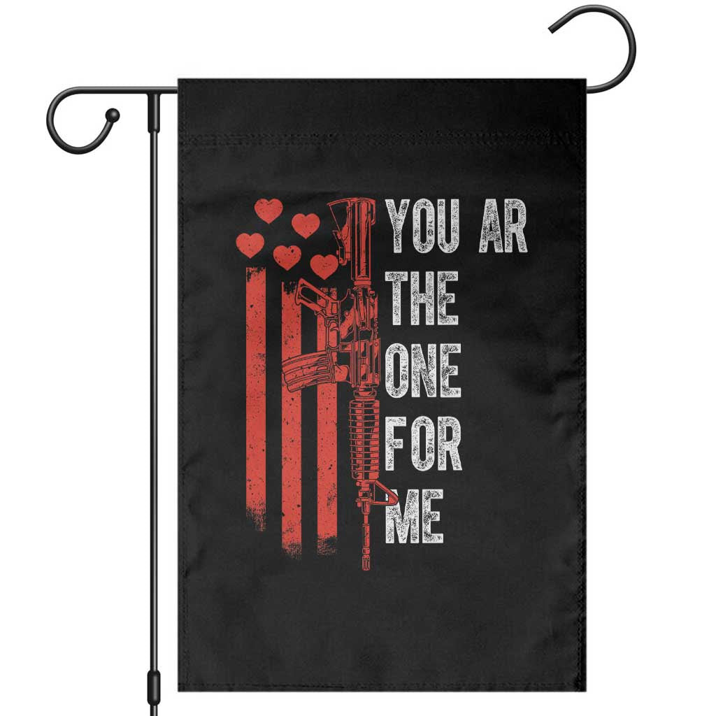 You AR The One for Me Garden Flag Patriotic Valentine Gun Romantic Rifle and Flag