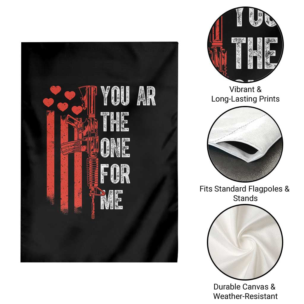 You AR The One for Me Garden Flag Patriotic Valentine Gun Romantic Rifle and Flag