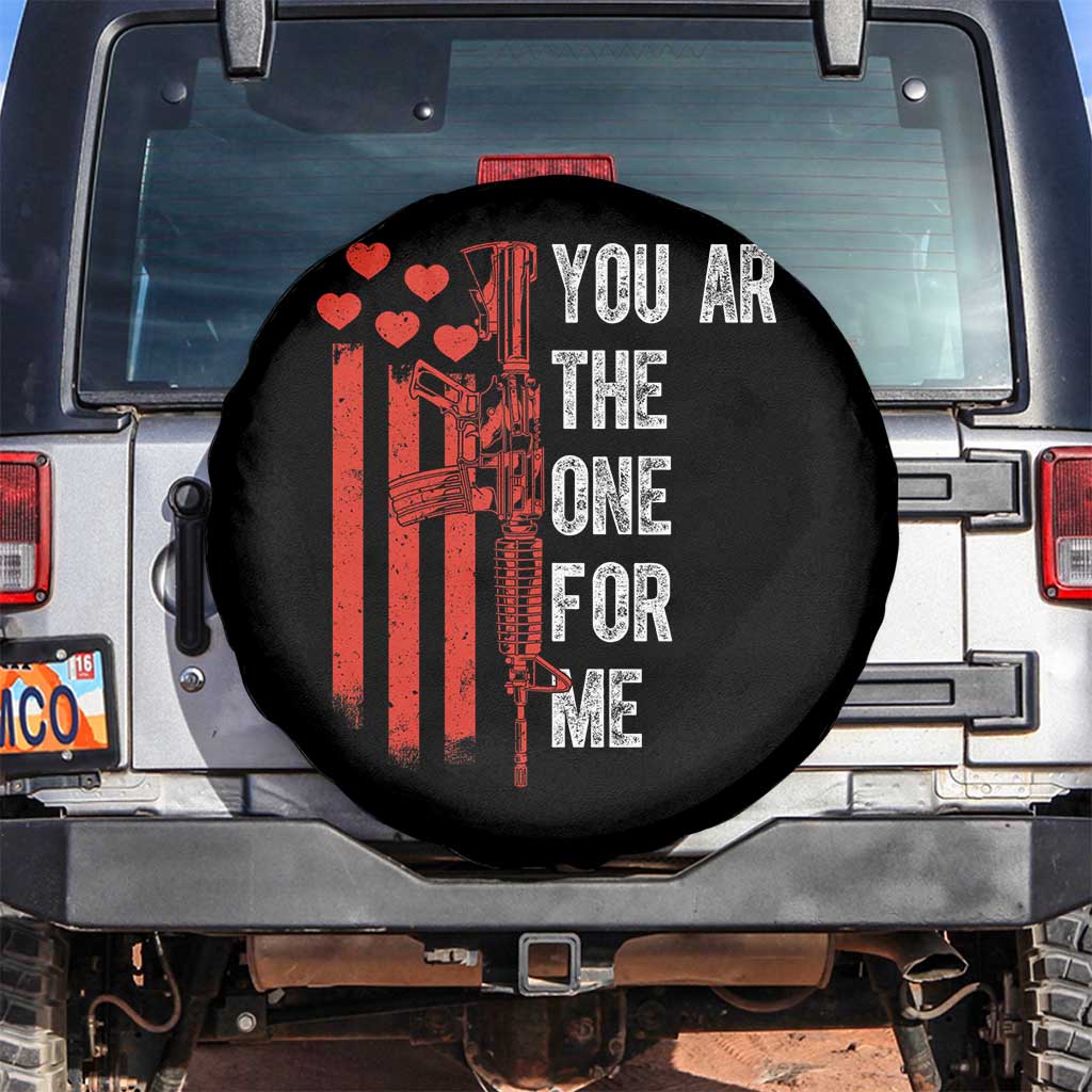 You AR The One for Me Spare Tire Cover Patriotic Valentine Gun Romantic Rifle and Flag