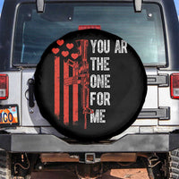 You AR The One for Me Spare Tire Cover Patriotic Valentine Gun Romantic Rifle and Flag