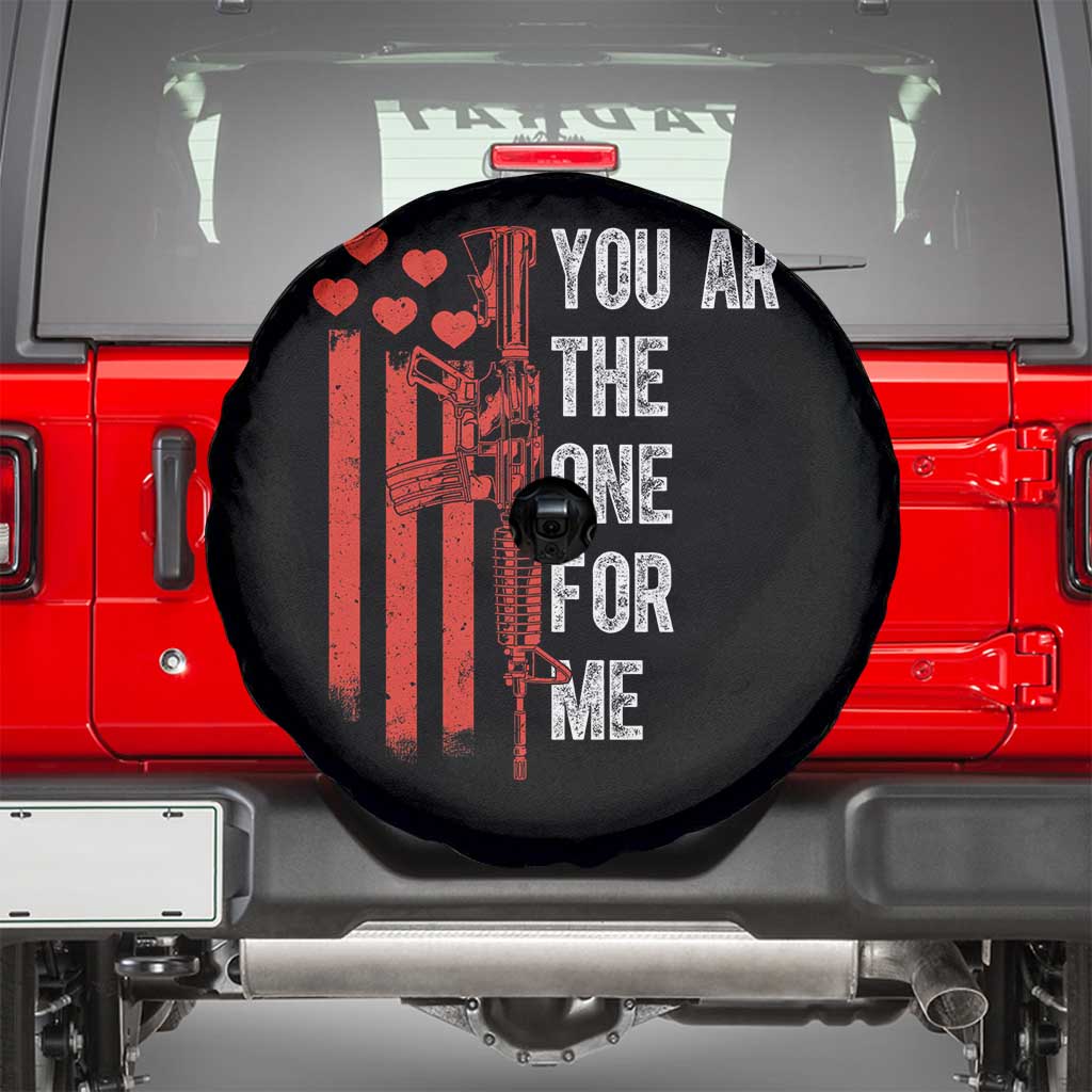 You AR The One for Me Spare Tire Cover Patriotic Valentine Gun Romantic Rifle and Flag