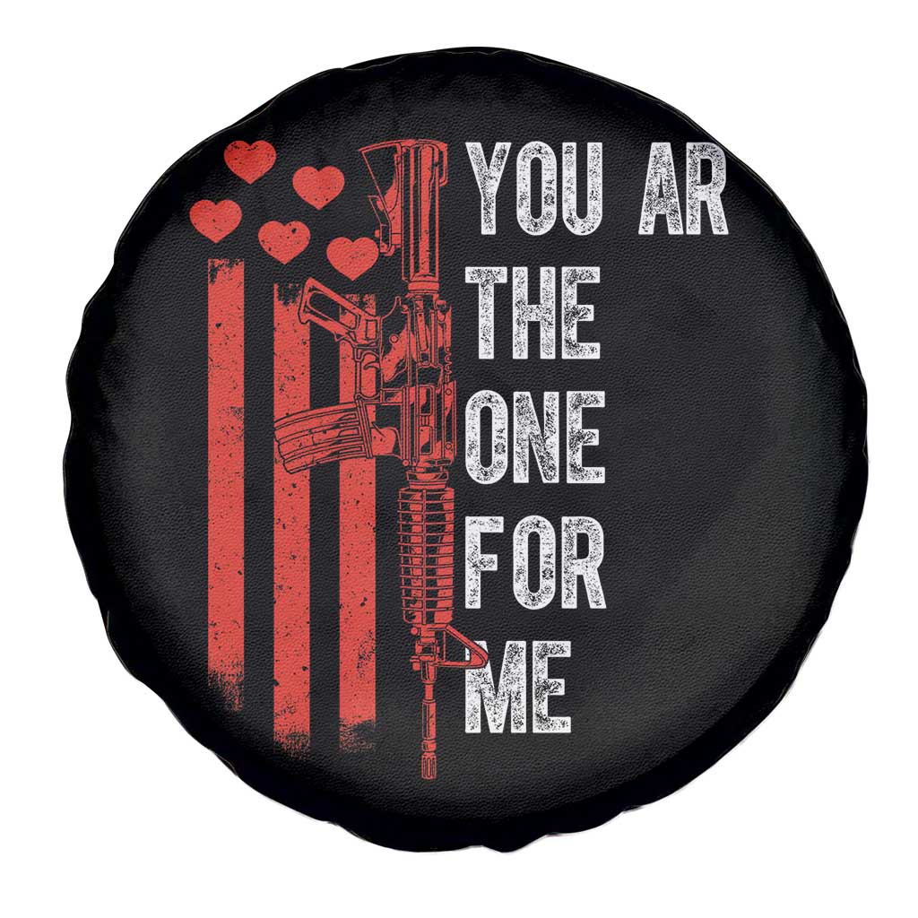 You AR The One for Me Spare Tire Cover Patriotic Valentine Gun Romantic Rifle and Flag