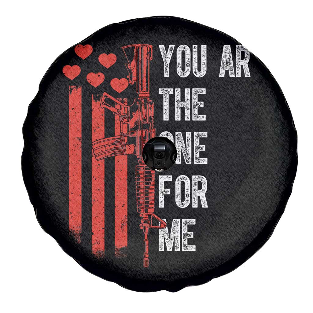 You AR The One for Me Spare Tire Cover Patriotic Valentine Gun Romantic Rifle and Flag