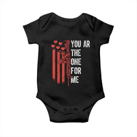 You AR The One for Me Baby Onesie Patriotic Valentine Gun Romantic Rifle and Flag
