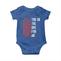 You AR The One for Me Baby Onesie Patriotic Valentine Gun Romantic Rifle and Flag