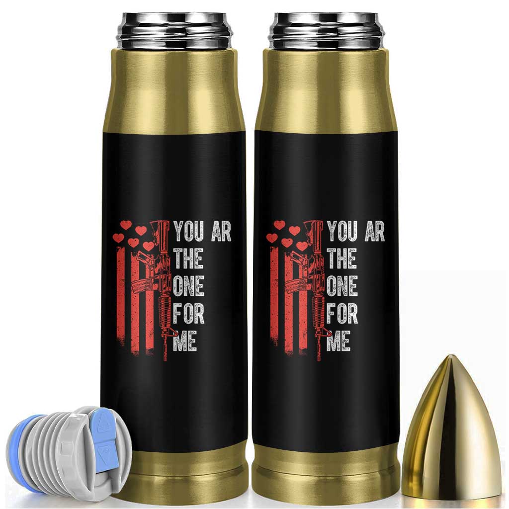You AR The One for Me Bullet Tumbler Patriotic Valentine Gun Romantic Rifle and Flag