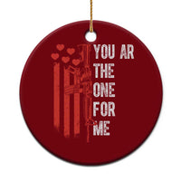You AR The One for Me Ceramic Ornament Patriotic Valentine Gun Romantic Rifle and Flag