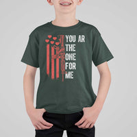 You AR The One for Me T Shirt For Kid Patriotic Valentine Gun Romantic Rifle and Flag