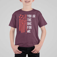 You AR The One for Me T Shirt For Kid Patriotic Valentine Gun Romantic Rifle and Flag