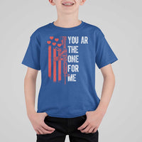 You AR The One for Me T Shirt For Kid Patriotic Valentine Gun Romantic Rifle and Flag