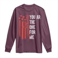 You AR The One for Me Long Sleeve Shirt Patriotic Valentine Gun Romantic Rifle and Flag