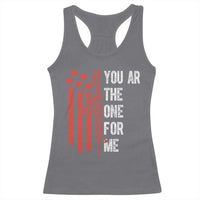 You AR The One for Me Racerback Tank Top Patriotic Valentine Gun Romantic Rifle and Flag