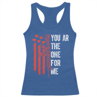 You AR The One for Me Racerback Tank Top Patriotic Valentine Gun Romantic Rifle and Flag