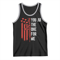 You AR The One for Me Tank Top Patriotic Valentine Gun Romantic Rifle and Flag