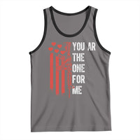 You AR The One for Me Tank Top Patriotic Valentine Gun Romantic Rifle and Flag