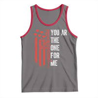 You AR The One for Me Tank Top Patriotic Valentine Gun Romantic Rifle and Flag