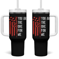 You AR The One for Me Tumbler With Handle Patriotic Valentine Gun Romantic Rifle and Flag