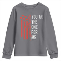 You AR The One for Me Youth Sweatshirt Patriotic Valentine Gun Romantic Rifle and Flag