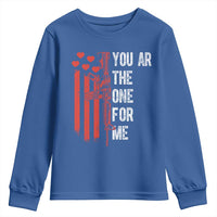 You AR The One for Me Youth Sweatshirt Patriotic Valentine Gun Romantic Rifle and Flag