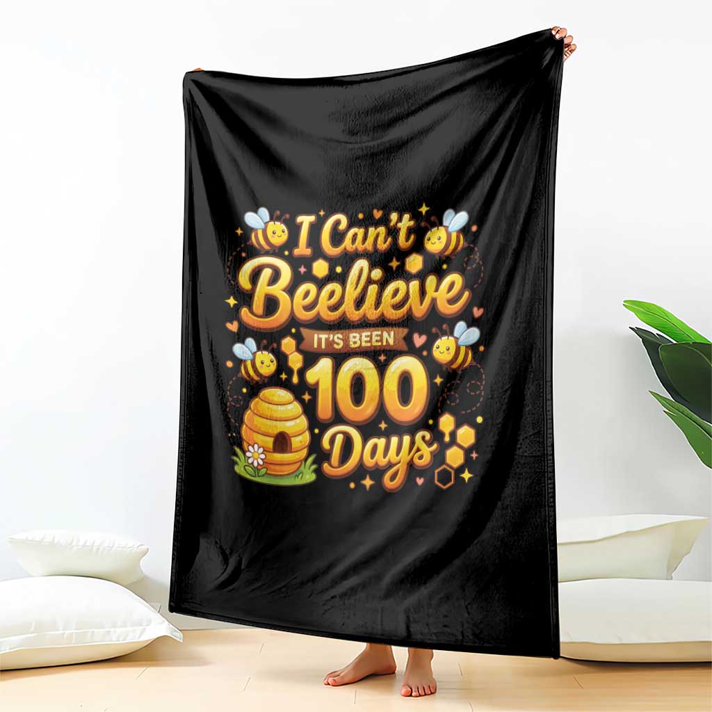 I Can't Believe It's Been 100 Days of School Cute Bee Throw Blanket