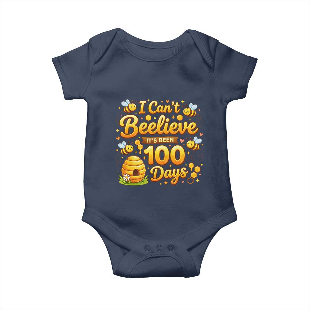 I Can't Believe It's Been 100 Days of School Cute Bee Baby Onesie