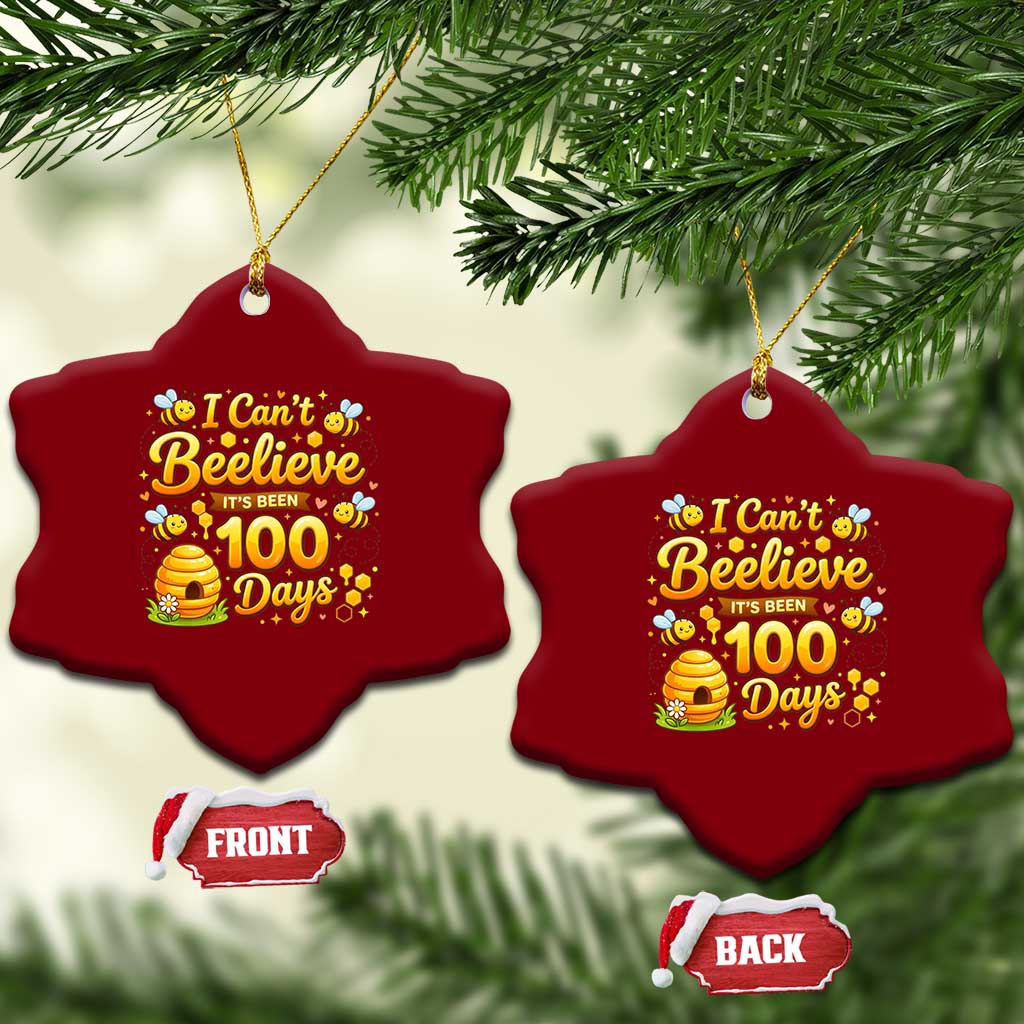 I Can't Believe It's Been 100 Days of School Cute Bee Ceramic Ornament