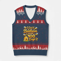 I Can't Believe It's Been 100 Days of School Cute Bee V-Neck Knit Sweater Vest