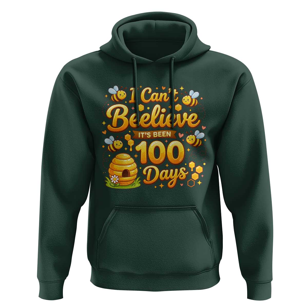I Can't Believe It's Been 100 Days of School Cute Bee Hoodie
