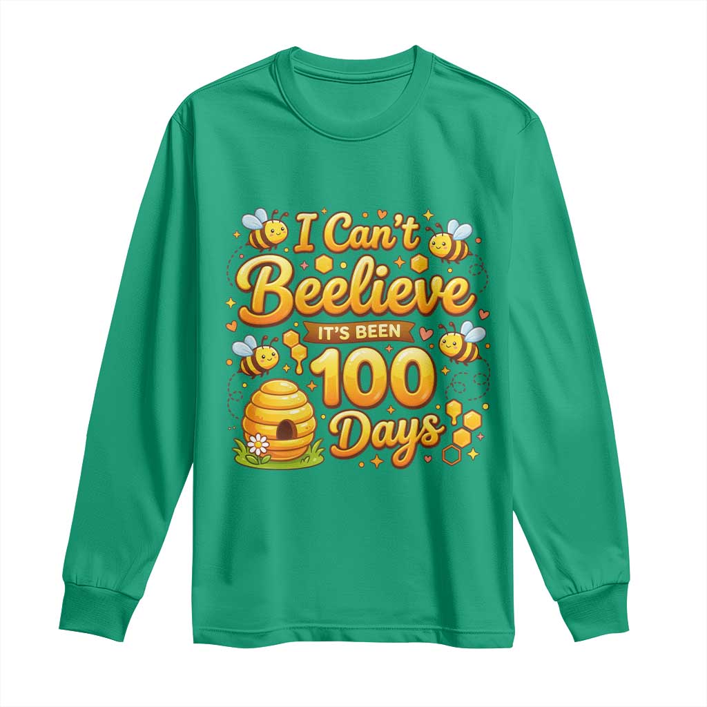 I Can't Believe It's Been 100 Days of School Cute Bee Long Sleeve Shirt