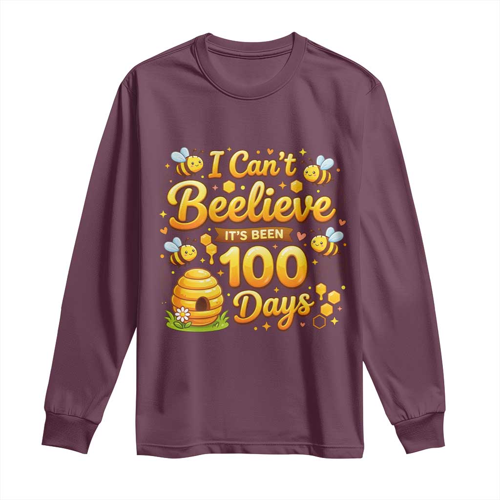 I Can't Believe It's Been 100 Days of School Cute Bee Long Sleeve Shirt