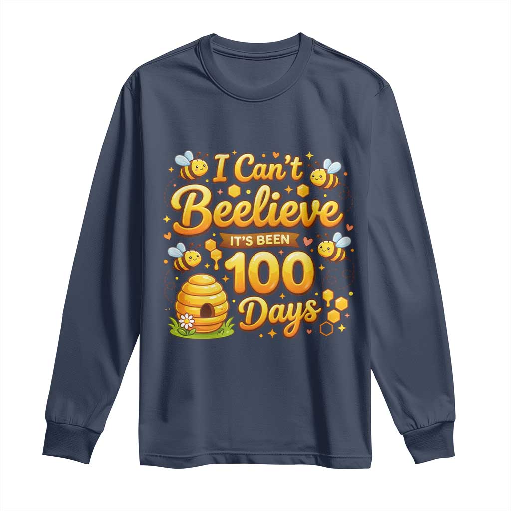 I Can't Believe It's Been 100 Days of School Cute Bee Long Sleeve Shirt