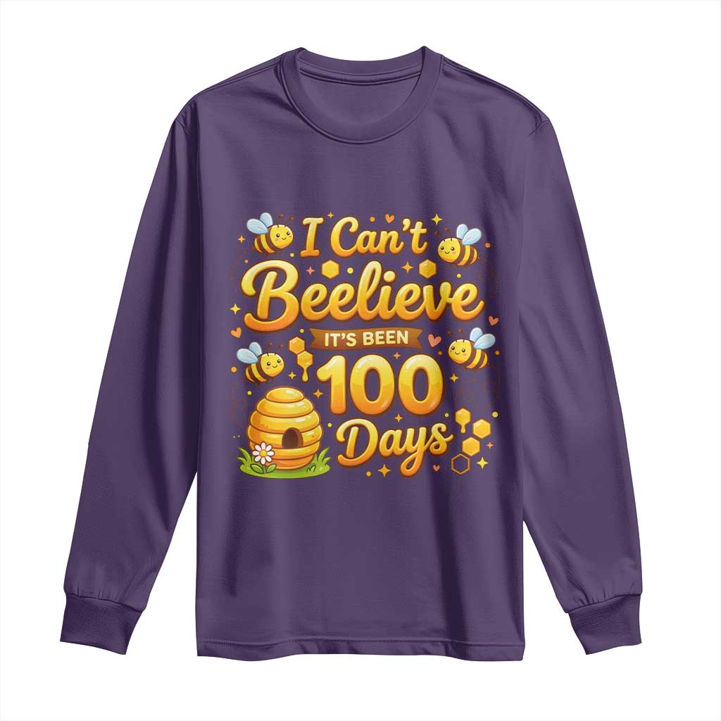 I Can't Believe It's Been 100 Days of School Cute Bee Long Sleeve Shirt