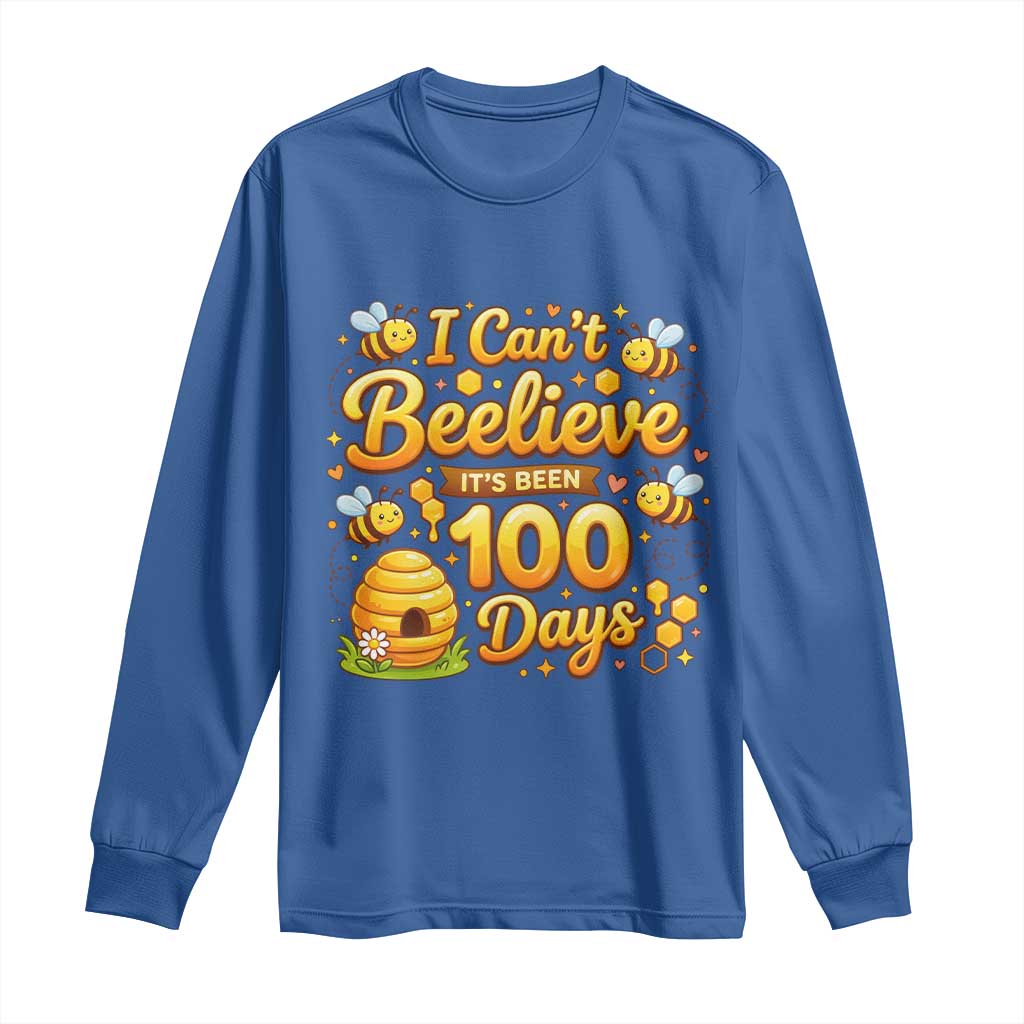 I Can't Believe It's Been 100 Days of School Cute Bee Long Sleeve Shirt