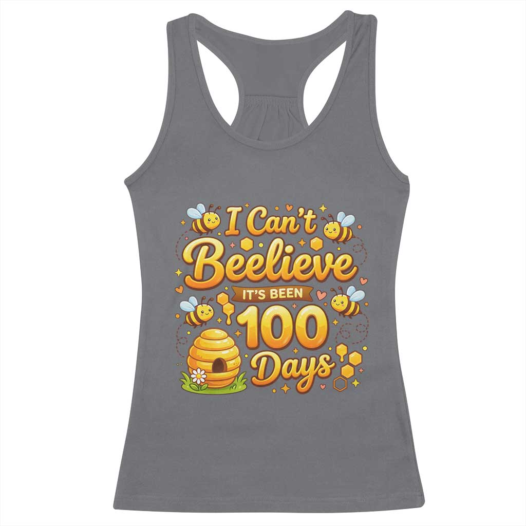 I Can't Believe It's Been 100 Days of School Cute Bee Racerback Tank Top