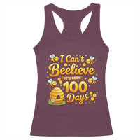 I Can't Believe It's Been 100 Days of School Cute Bee Racerback Tank Top