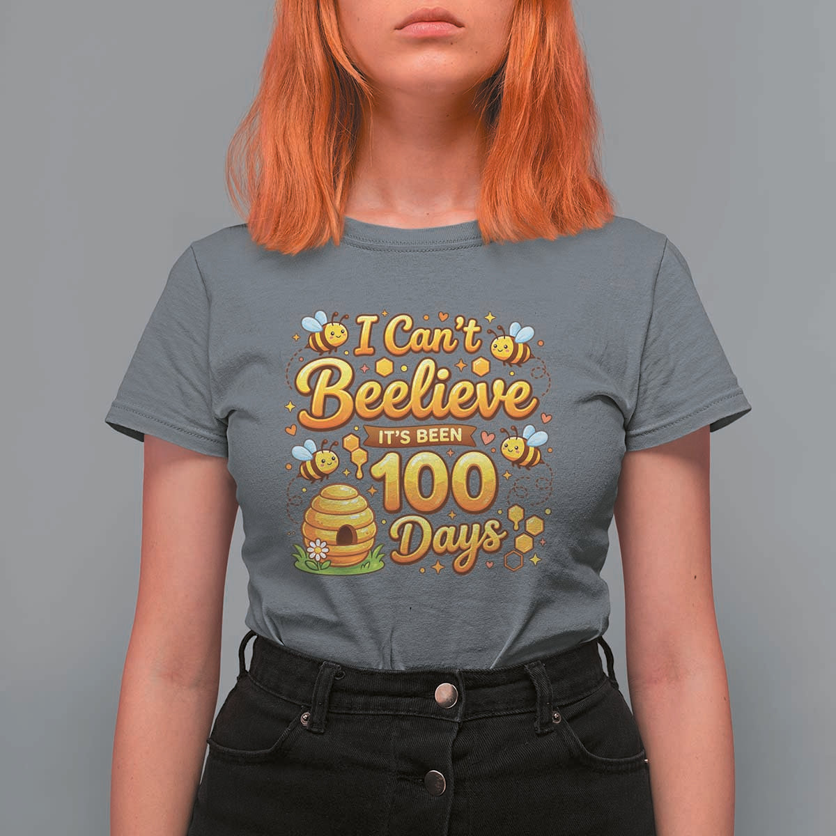 I Can't Believe It's Been 100 Days of School Cute Bee T Shirt For Women