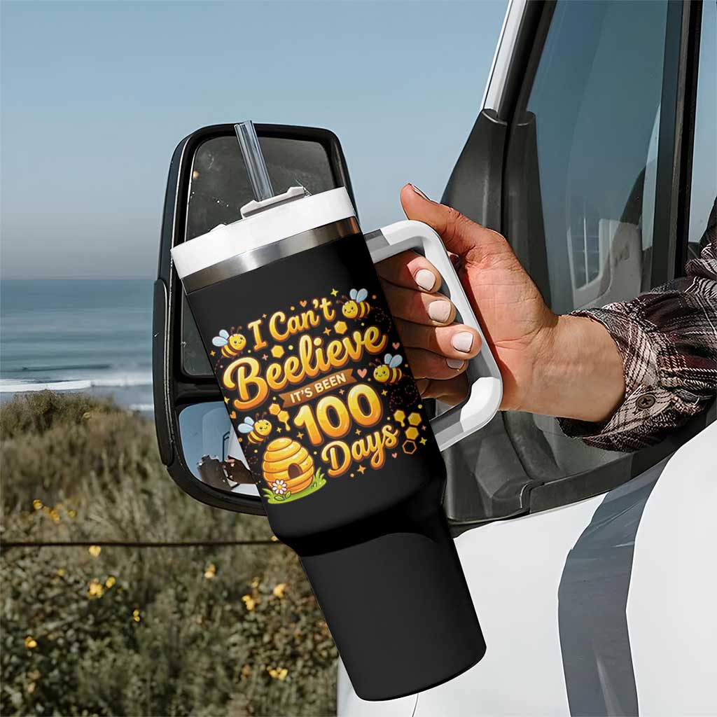 I Can't Believe It's Been 100 Days of School Cute Bee Tumbler With Handle