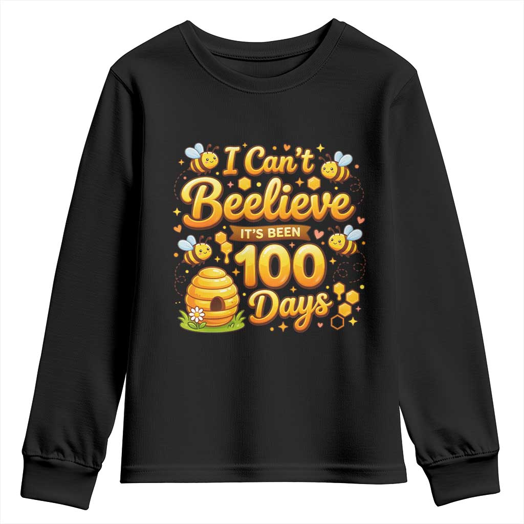 I Can't Believe It's Been 100 Days of School Cute Bee Youth Sweatshirt