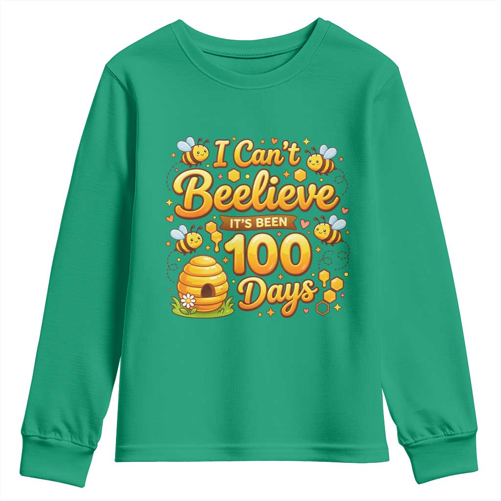 I Can't Believe It's Been 100 Days of School Cute Bee Youth Sweatshirt